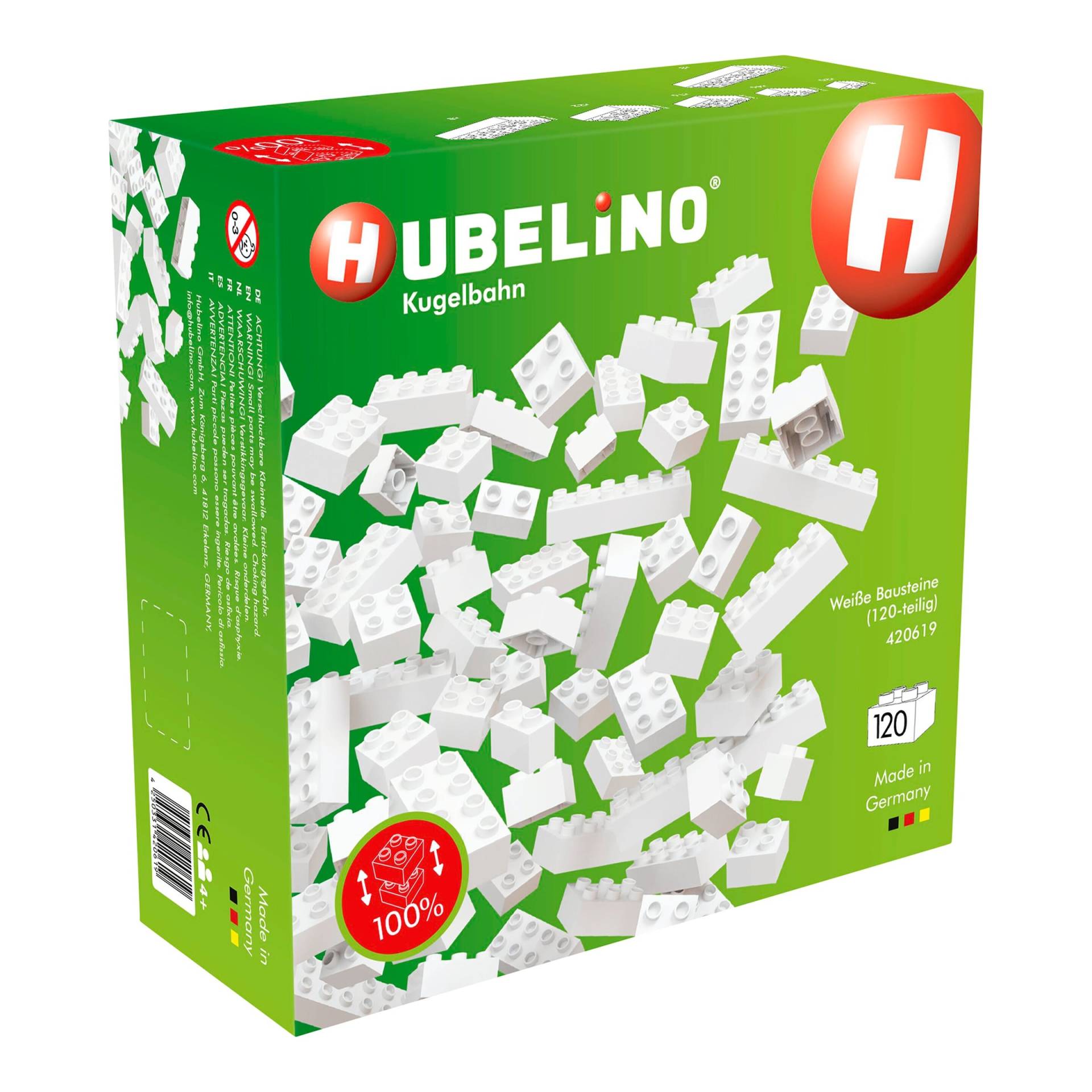 Hubelino Kugelbahn Zubehör Weiße Bausteine Set 120-tlg. von Hubelino