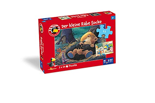 HUCH! Der kleine Rabe Socke Kinderpuzzle, 2 Puzzles á 24 Teile von HUCH!