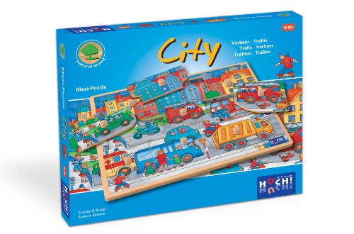 Huch & Friends 878014 - City - Knopfpuzzle mit 9 Teilen von Huch & Friends