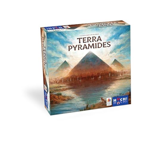 HUCH! | Terra Pyramides | Familienspiel | Für 1 bis 4 Spieler ab 10 Jahren | Ressourcenmanagement | inklusive 2 Erweiterungen | einfache Grundversion, anspruchsvolle Erweiterungn von HUCH!