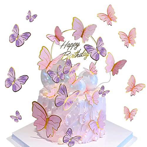 21 Stück Schmetterling Kuchen Topper, Schmetterling Kuchen Deko, Geburtstag Schmetterling Kuchen Dekoration, Lila Schmetterling Deko Cake Topper, für Kuchen Dekoration Geburtstag Hochzeit Babyparty 21 Stück Schmetterling Kuchen Topper, Schmetterling Kuchen Deko, Geburtstag Schmetterling Kuchen Dekoration, Lila Schmetterling Deko Cake Topper, für Kuchen Dekoration Geburtstag Hochzeit Babyparty von Hudiepan