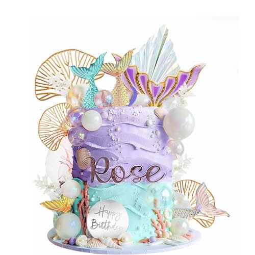 26 Stück Meerjungfrau Tortendeko Geburtstag, Tortendeko Meerjungfrau Kuchen Deko Geburtstag, Torte Topper, Tortendek Mädchen für Partys mit Meeresthema für Themenparty Kuchendeko usw 26 Stück Meerjungfrau Tortendeko Geburtstag, Tortendeko Meerjungfrau Kuchen Deko Geburtstag, Torte Topper, Tortendek Mädchen für Partys mit Meeresthema für Themenparty Kuchendeko usw von Hudiepan