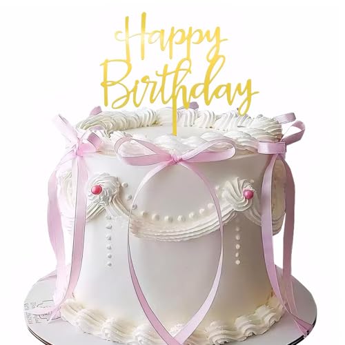 7 Stück Tortenaufsatz mit Schleife, Schleifenband Bögen Tortenaufleger, Band Bowknot Kuchen Dekoration, Schleife Torte Dessert Picks für Dekorationen Braut Babydusche Geburtstag Hochzeit (Rosa) von Hudiepan