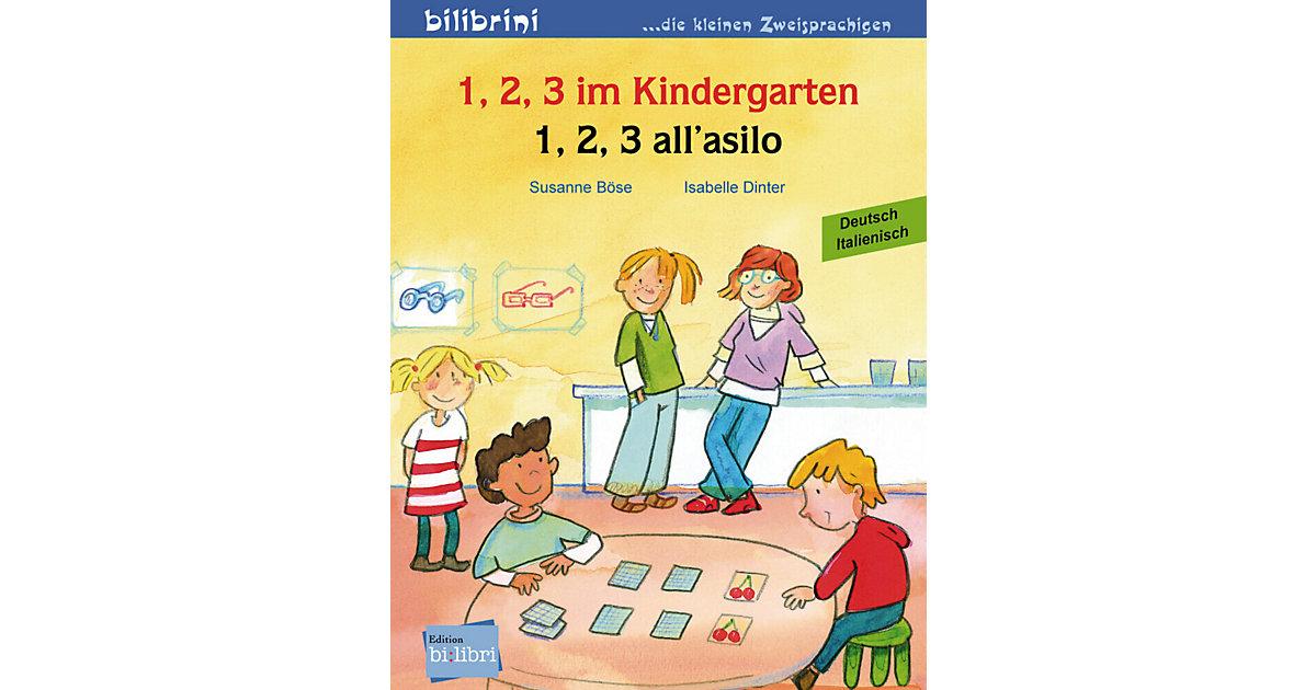 Buch - 1, 2, 3 im Kindergarten, Deutsch-Italienisch. 1, 2, 3 all' asilo von Hueber Verlag