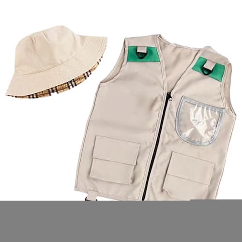 Huehkir Kinder Angelweste,Expeditionskostüm mit | Kinderbekleidung für Angeln Wandern Safari Schatzsuche Zoo Abenteuer Ranch von Huehkir