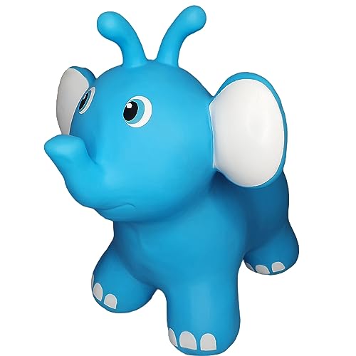 GERARDO'S Toys Jumpy Hüpftier Blauer Elefant - Hüpftiere ab 1 Jahr und ab 2 Jahren - Aufblasbare Tiere Spielzeug für draußen oder drinnen für Kleinkinder ab 12 Monaten von GERARDO'S