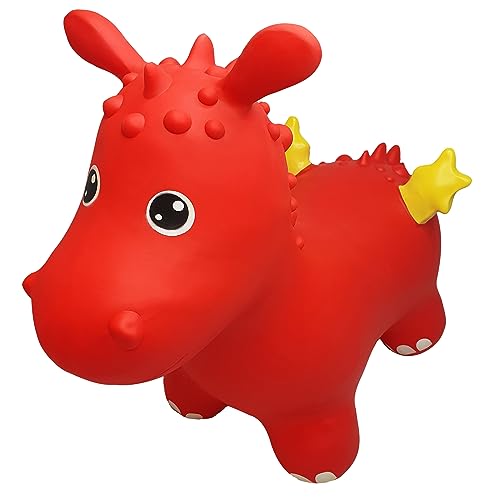 GERARDO'S Toys Jumpy Hüpftier Roter Drache - Hüpftiere ab 1 Jahr und ab 2 Jahren - Aufblasbare Tiere Spielzeug für draußen oder drinnen für Kleinkinder ab 12 Monaten von GERARDO'S