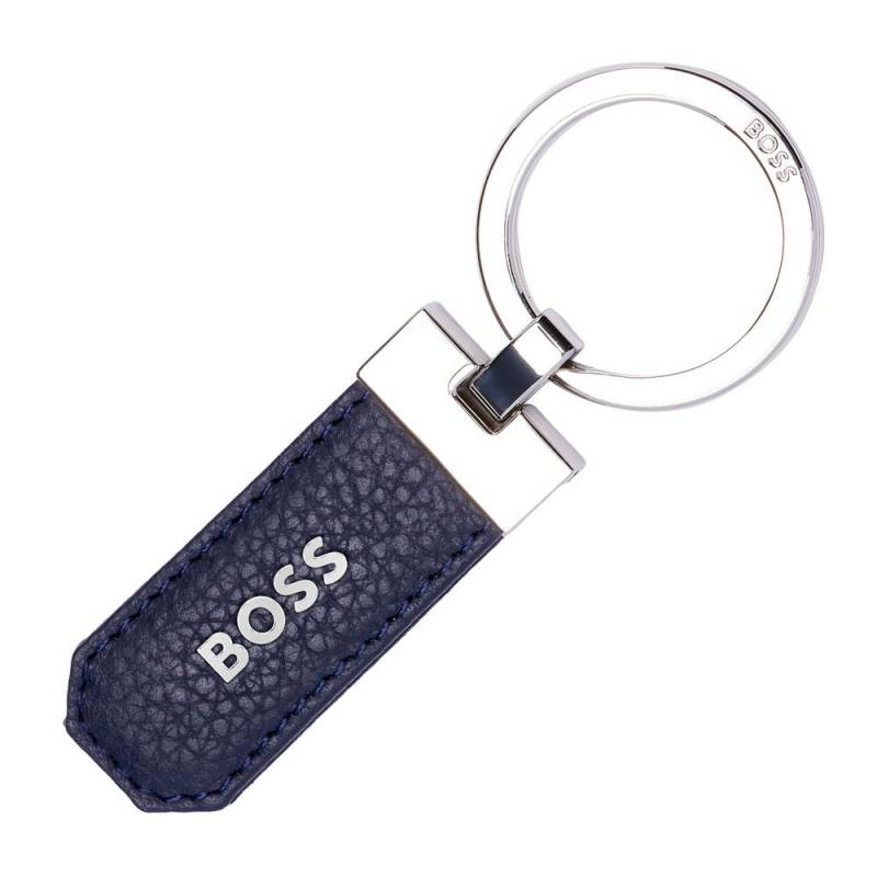BOSS Schlüsselring Classic Grained Navy von Hugo Boss