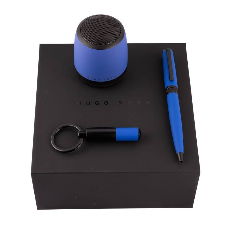 Hugo Boss Kugelschreiber Set Gear Matrix Blue mit Schlüsselring & Speaker von Hugo Boss