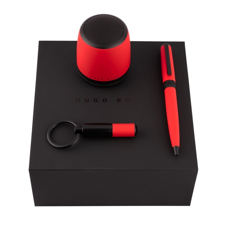 Hugo Boss Kugelschreiber Set Gear Matrix Red mit Schlüsselring & Speaker von Hugo Boss