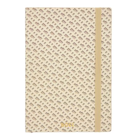 Hugo Boss Notizbuch Monogram A5 Cream liniert von Hugo Boss