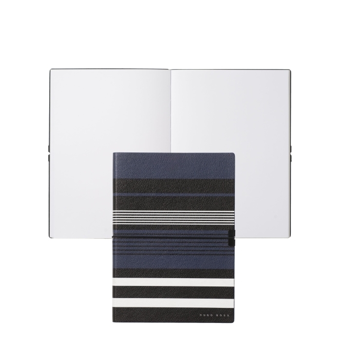 Hugo Boss Notizbuch Storyline Stripes blue A5 blanko von Hugo Boss