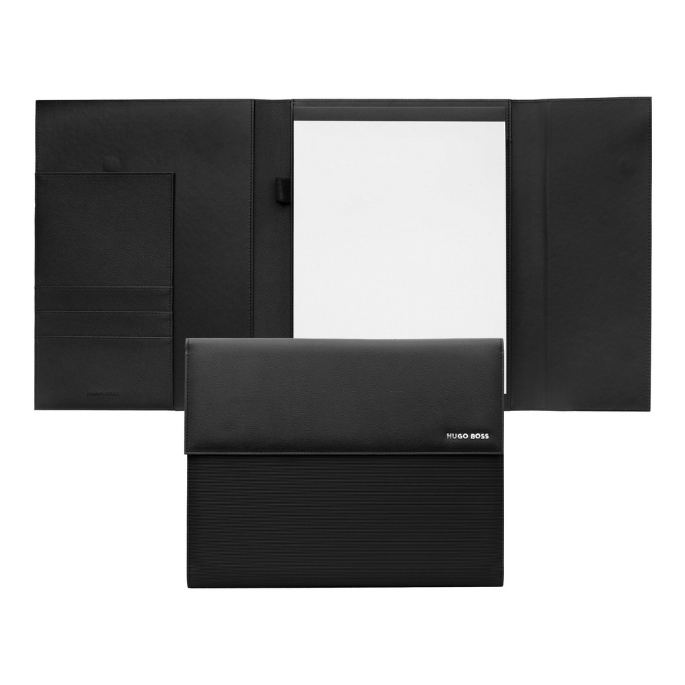 Hugo Boss Schreibmappe Pinstripe Black A4 Hugo Boss Schreibmappe Pinstripe Black A4 von Hugo Boss