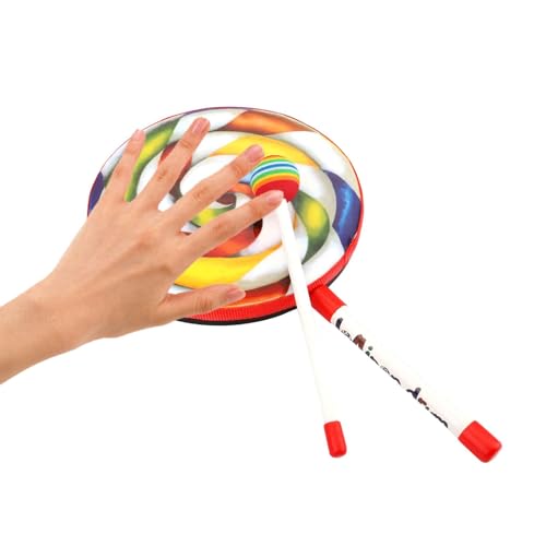 Hugsweet Lollipop Handtrommel - Handtrommel, musikalisches pädagogisches Schlaginstrument,Hand-Auge-Koordination-Kindertrommel, pädagogisches Vorschulspielzeug für Mädchen, Vorschullernen, Bildung ab von Hugsweet