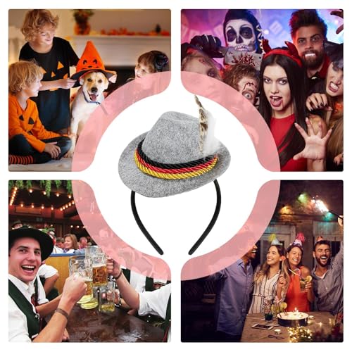 Hugsweet Oktoberfest Stirnband Damen - Bierfest Kopfbedeckungen - Filz Retro Hut Deko Für Mottopartys Veranstaltungen Feiern Erwachsene Hugsweet Oktoberfest Stirnband Damen - Bierfest Kopfbedeckungen - Filz Retro Hut Deko Für Mottopartys Veranstaltungen Feiern Erwachsene von Hugsweet