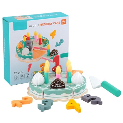 Hugsweet Toy Food Set, gefälschte Geburtstagstorte - Interaktiver Holzgeburtstagstorten -Spielset,Frühe Lernaktivitäten, Küchenspielzeug -Lebensmittelzubehör für Kindergarten Kindergarten Hugsweet Toy Food Set, gefälschte Geburtstagstorte - Interaktiver Holzgeburtstagstorten -Spielset,Frühe Lernaktivitäten, Küchenspielzeug -Lebensmittelzubehör für Kindergarten Kindergarten von Hugsweet