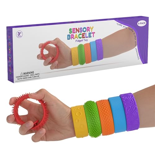 Sensorisches Zappelspielzeug Für Kinder & Erwachsene – 6er-Pack Sensorisches Gummiarmband, Dehnbares Zappelarmband Mit Struktur, Slap-Band-Spielzeug, Dekompressionsarmband Für Den Weg Zur Arbeit Sensorisches Zappelspielzeug Für Kinder & Erwachsene – 6er-Pack Sensorisches Gummiarmband, Dehnbares Zappelarmband Mit Struktur, Slap-Band-Spielzeug, Dekompressionsarmband Für Den Weg Zur Arbeit von Hugsweet