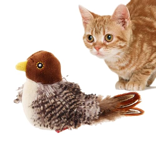 Zwitschernder Vogel als Katzenspielzeug, interaktives Katzenspielzeug, Tiergeräusche, Vogel, simulierter zwitschernder Vogel, Melodie, Jäger, Vogelspielzeug, Plüschspielzeug für Hunde Katzen 14x7cm Zwitschernder Vogel als Katzenspielzeug, interaktives Katzenspielzeug, Tiergeräusche, Vogel, simulierter zwitschernder Vogel, Melodie, Jäger, Vogelspielzeug, Plüschspielzeug für Hunde Katzen 14x7cm von Hugsweet