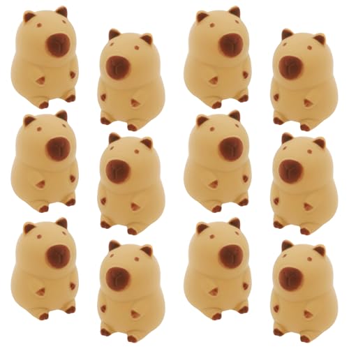 12 Stück Capybara Anti Stressbälle,TRP Squeeze Bälle, Einfach zu tragen Schneller Rücksprung Sensory Balls,für Kinder Erwachsene Beruhigung und Angst abbauen,OCD,ADHS von HuhWafee