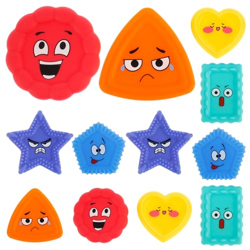 12 Stück Toys,Stressabbau Worry Stone,Sensorik ,Anti Stress Spielzeug, Autismus Hilfsmittel,Emoji Gesichtern,Förderung von Feinmotorik und Gefühlsverständnis,Erwachsene Kinder und Schüler von HuhWafee