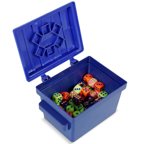 HuhWafee 80 Stück Polyedrische Würfel mit Dumpster Aufnahmebox,D6 Spielwürfel,Bunter Würfel Mehrfarben, Set für Würfelspiele Tischspiele (4 Farben) von HuhWafee