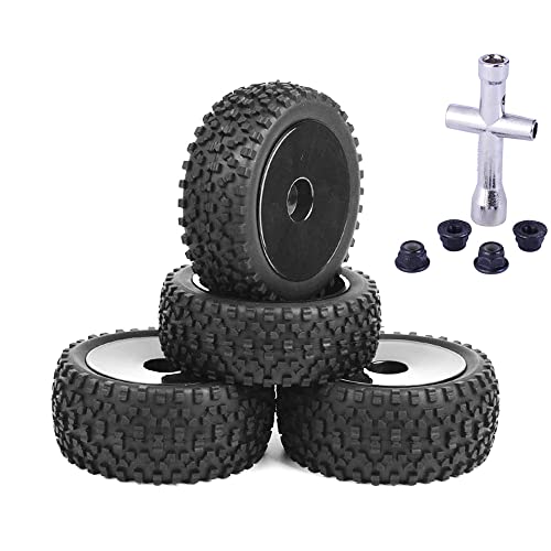 Huhebne 4Pcs 85mm Tires Wheel Tyre for 144001 124019 104001 RC Car Upgrade Parts 1/10 1/12 1/14 Scale Off Road,2 von Huhebne