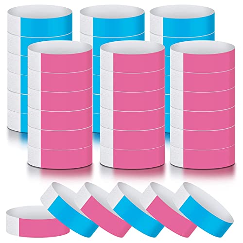 Huhebne 600 Stück wasserdichte Handbänder für Veranstaltungen, Konzerte, selbstklebend, für Partys (blau, pink) von Huhebne