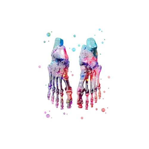 1pc Füße Druck Set Skelett Aquarell Kunst Leinwand Poster Malerei Fuß Knochen Anatomie Medizin Wand Druck Klinik Medizinische büro Dekor(8,A4 21x30 cm No Frame) von Huhpa