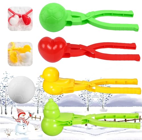 Huifengjie 4 Stück Schneeballzange, Schneeball Former Set, Winter Schneeball Form Spielzeug, Strandspiele, zufällige Farben Huifengjie 4 Stück Schneeballzange, Schneeball Former Set, Winter Schneeball Form Spielzeug, Strandspiele, zufällige Farben von Huifengjie