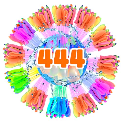 444 Stück Wasserbomben Selbstschließend,Bunt Gemischt Wasser Luftballons,mit Wasserhahn Anschluss,Schnell Befüllbarer Wasserbombem,Wasserbomben Mehrweg,Bunt Wasserballons für Strände,Poolparty,Strände von Huifengjie