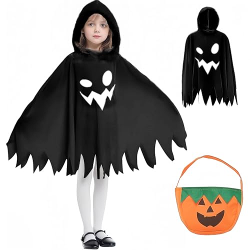 Huifengjie Gespenst Kostüm Kinder, Halloween Geister Kostüm Kinder, Halloween Kostüm Geist Kinder mit Kürbis Tasche, Gespenster kostüm für Halloween Karneval Fasching- Schwarz(7–12Jahre) Huifengjie Gespenst Kostüm Kinder, Halloween Geister Kostüm Kinder, Halloween Kostüm Geist Kinder mit Kürbis Tasche, Gespenster kostüm für Halloween Karneval Fasching- Schwarz(7–12Jahre) von Huifengjie