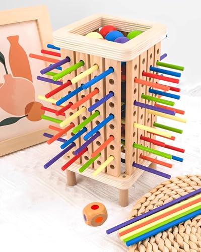 Huifengjie Montessori Spiel Brettspiel aus Holz, Farblernturm Holzspielzeug Lernspielzeug, Holzspielzeug pädagogisch wertvoll, 42 Bunte Holzstäbchen Spiele Würfelspiel Mathe & Feinmotorik Spielzeug Huifengjie Montessori Spiel Brettspiel aus Holz, Farblernturm Holzspielzeug Lernspielzeug, Holzspielzeug pädagogisch wertvoll, 42 Bunte Holzstäbchen Spiele Würfelspiel Mathe & Feinmotorik Spielzeug von Huifengjie
