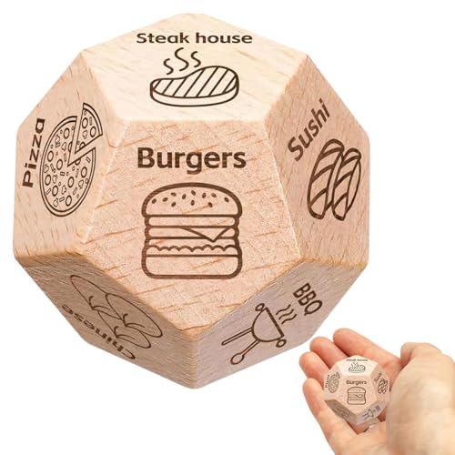 Essensentscheidungswürfel, 12-seitige Holzwürfel, Entscheidungsmacher, 12 Auswahlmöglichkeiten, was Sie essen sollen, lustige Dinner-Ideen für Ehemann, Ehefrau, Zuhause, Küche, Freund, Freundin, Date, Essensentscheidungswürfel, 12-seitige Holzwürfel, Entscheidungsmacher, 12 Auswahlmöglichkeiten, was Sie essen sollen, lustige Dinner-Ideen für Ehemann, Ehefrau, Zuhause, Küche, Freund, Freundin, Date, von Huipalon