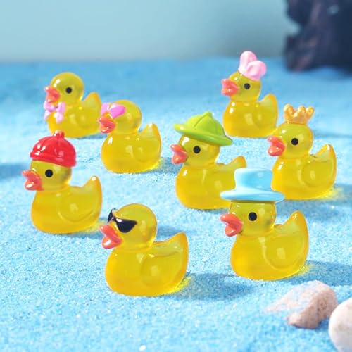 Mini-Enten, 8 Stile, 32 Stück, Mini-Enten, aus Kunstharz, leuchtet im Dunkeln, kleine Ente für Aquarium, Garten, Miniatur-Landschaftsdekoration, Puppenhaus Mini-Enten, 8 Stile, 32 Stück, Mini-Enten, aus Kunstharz, leuchtet im Dunkeln, kleine Ente für Aquarium, Garten, Miniatur-Landschaftsdekoration, Puppenhaus von Huipalon
