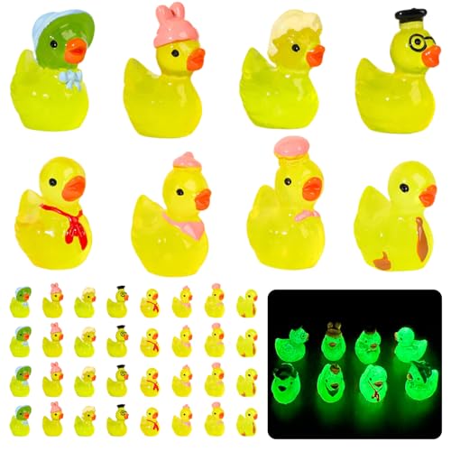 Mini-Enten aus Kunstharz mit Hüten und Krawatte, 8 Designs, leuchten im Dunkeln, kleine Enten, Mini-Harz-Tiere, Puppenhaus-Zubehör, so niedliche Ente, Geschenk, Heimdekoration für Mikro-Landschaft, Mini-Enten aus Kunstharz mit Hüten und Krawatte, 8 Designs, leuchten im Dunkeln, kleine Enten, Mini-Harz-Tiere, Puppenhaus-Zubehör, so niedliche Ente, Geschenk, Heimdekoration für Mikro-Landschaft, von Huipalon