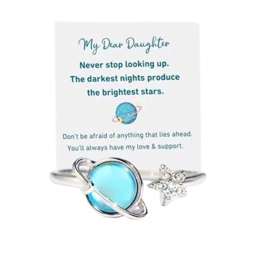 Ring to My Daughter Verstellbarer Angstring für Frauen Mädchen Stern Erde Ring Tochter Ring Stressabbau Ringe für Teenager Mädchen Geburtstagsgeschenk für Frauen mit einer Geschenkkarte Ring to My Daughter Verstellbarer Angstring für Frauen Mädchen Stern Erde Ring Tochter Ring Stressabbau Ringe für Teenager Mädchen Geburtstagsgeschenk für Frauen mit einer Geschenkkarte von Huipalon
