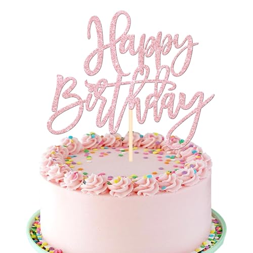 Tortenaufsätze, Roségold, Glitzer, Happy Birthday, Kuchendekoration für Geburtstagspartys, 2 Stück Tortenaufsätze, Roségold, Glitzer, Happy Birthday, Kuchendekoration für Geburtstagspartys, 2 Stück von Huipalon