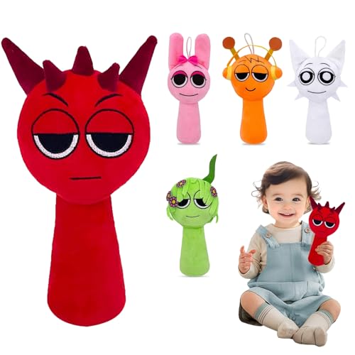 Huiyuenuo Interessant Sprunki Plüschtier, Sprunki Plush, Figuren Doll Weiches, Sprunki Plüschspielzeug, for Halloween, Christmas, Plush Birthday Gifts Boys, Girls and Fans (Hong) von Huiyuenuo