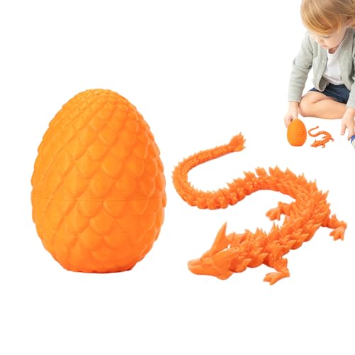 Hujinkan 3D-Drachenei, Drachenei mit Drachen im Inneren,3D-gedrucktes Drachen-Fidget-Spielzeug,Heimbüro-Dekoration, Schreibtischspielzeug für Jungen und Kinder, dekorative Ostereierfüller von Hujinkan