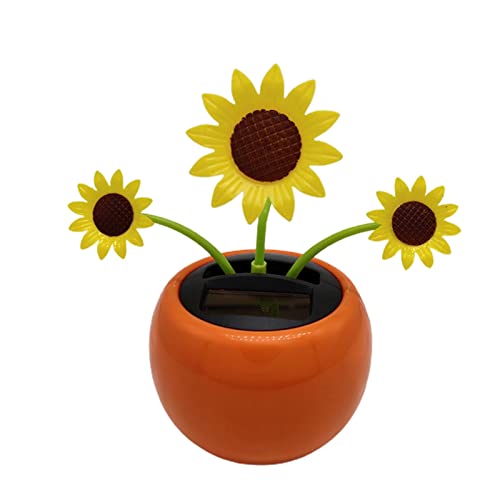 Hujinkan Solarbetriebene tanzende Blume,Sonnenblumen-Solar-Auto-Ornament | Wiederverwendbares solarbetriebenes Autospielzeug, Autoschmuck mit schüttelndem Kopf für Schlafzimmer, Armaturenbrett, von Hujinkan
