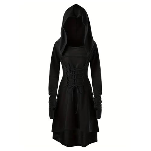 Hukermoon Renaissance Kostüm Damen Mittelalter Kleid mit Kapuze, Gothic Kleid Damen Retro Mittelalterliches Kostüm, Kapuzenkleid Mittelalter Damen für Halloween Karneval Cosplay Party (Schwarz, XXL) Hukermoon Renaissance Kostüm Damen Mittelalter Kleid mit Kapuze, Gothic Kleid Damen Retro Mittelalterliches Kostüm, Kapuzenkleid Mittelalter Damen für Halloween Karneval Cosplay Party (Schwarz, XXL) von Hukermoon