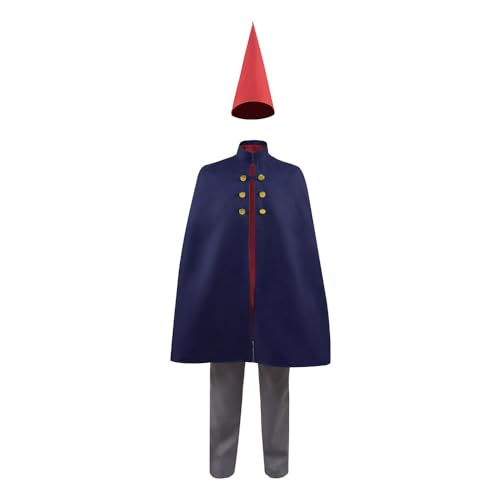 Huktcy Kostüm für Erwachsene, Cosplay, Halloween, Mantel, Umhang, Kostüm, Herren, Marineblau, Umhang, Uniform, Outfits mit Hut (3XL, blau) von Huktcy