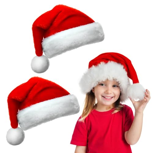 Hulaiyaa Weihnachtsmütze Plüsch Nikolausmütze 2 Stück Rot Samt Weihnachtsmütze Plüsche Weihnachtsmann Mütze Unisex Santa Kostüm Weihnachtsmütze für Weihnachtsferien New Year Party Supplies (Kinder) Hulaiyaa Weihnachtsmütze Plüsch Nikolausmütze 2 Stück Rot Samt Weihnachtsmütze Plüsche Weihnachtsmann Mütze Unisex Santa Kostüm Weihnachtsmütze für Weihnachtsferien New Year Party Supplies (Kinder) von Hulaiyaa