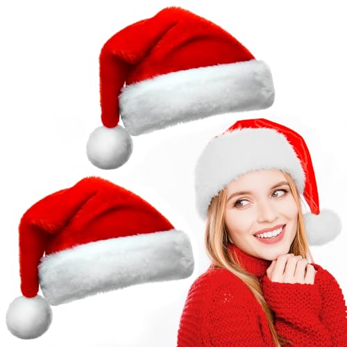 Weihnachtsmütze Plüsch Nikolausmütze 2 Stück Rot Samt Weihnachtsmütze Plüsche Weihnachtsmann Mütze Unisex Santa Kostüm Weihnachtsmütze für Weihnachtsferien New Year Party Supplies (Erwachsene) Weihnachtsmütze Plüsch Nikolausmütze 2 Stück Rot Samt Weihnachtsmütze Plüsche Weihnachtsmann Mütze Unisex Santa Kostüm Weihnachtsmütze für Weihnachtsferien New Year Party Supplies (Erwachsene) von Hulaiyaa
