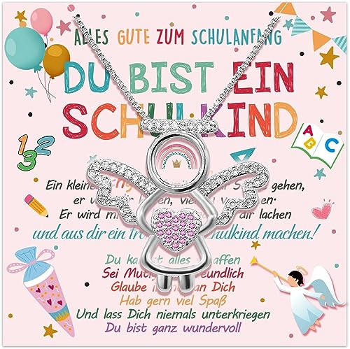 Humairc Einschulung Mädchen Geschenk Schutzengel Halskette Schulkind 2025 Schultüte Füllung Schulanfang Glücksbringer Plus Grußkarte Geschenkbox Humairc Einschulung Mädchen Geschenk Schutzengel Halskette Schulkind 2025 Schultüte Füllung Schulanfang Glücksbringer Plus Grußkarte Geschenkbox von Humairc