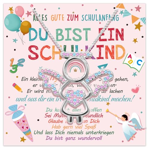 Humairc Einschulung Jungen Mädchen Geschenk Bunten Schutzengel Halskette Schulkind 2025 Schultüte Füllung Schulanfang Glücksbringer Plus Grußkarte Geschenkbox Humairc Einschulung Jungen Mädchen Geschenk Bunten Schutzengel Halskette Schulkind 2025 Schultüte Füllung Schulanfang Glücksbringer Plus Grußkarte Geschenkbox von Humairc