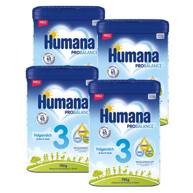 Humana Folgemilch 3 4x 750g ab dem 10. Monat von Humana