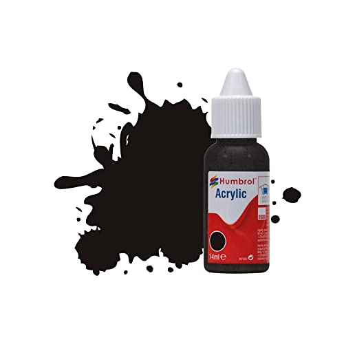 Humbrol Acrylfarbe Nr. 201 Black Metallic Tropfflasche (DB0201), 14 ml von Humbrol
