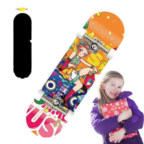 Humdcdy Fingerbretter für Kinder,Mini-Finger-Skateboard,Holzgriffbretter für Kinder | Tragbares Skateboard-Spielzeug für Jungen und Mädchen, buntes Finger-Skateboard für Reisen von Humdcdy