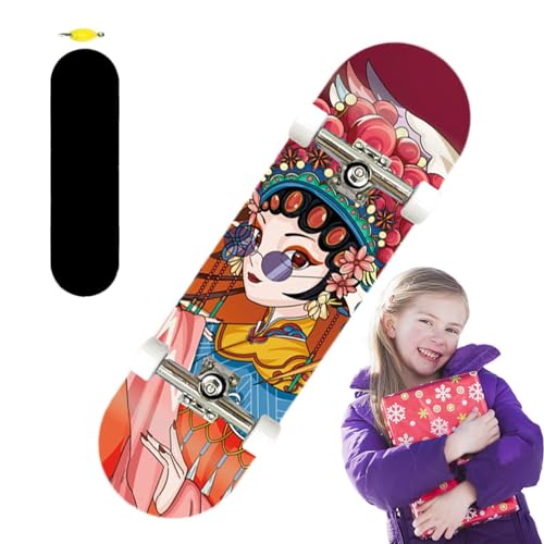 Humdcdy Fingerspielzeug-Skateboards,Fingerbretter für Kinder,Holzgriffbretter für Kinder - Tragbares Skateboard-Spielzeug für Jungen und Mädchen, buntes Finger-Skateboard für Reisen von Humdcdy